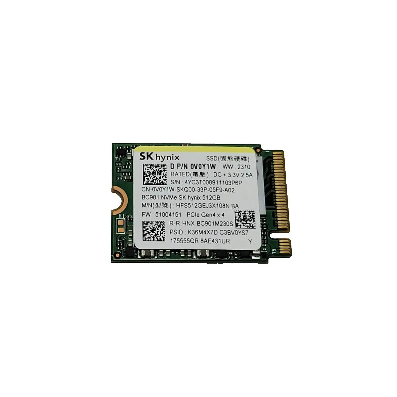 SSD SK Hynix P41PL 512GB M.2-2230 PCI-E GEN 4X4 SSDPFPNU512GZ